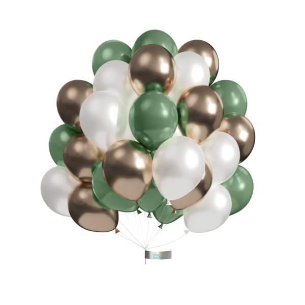 50 Stuks Retro Latex Ballonnen Groen Chamapgne Goud Wit | Jungle