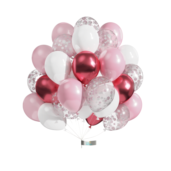 50 Stuks Roze Latex Ballonnen Helium Confetti