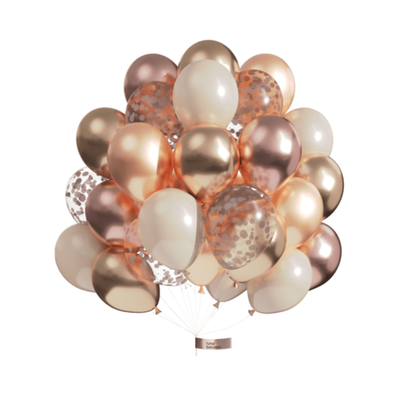 Glam Tan Rosé Latex Ballonnen Champagne Goud 50 Stuks