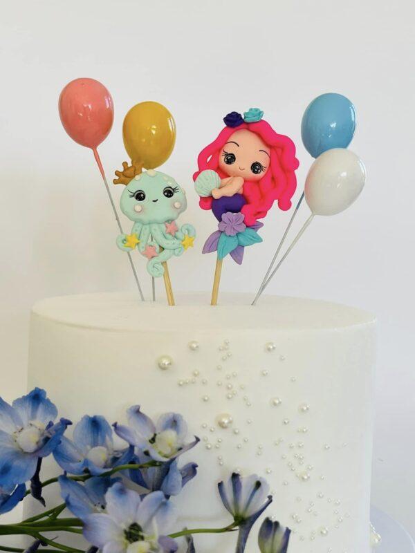 Zeemeermin Taart Topper | Cake decoratie Meisje Mermaid - Afbeelding 2