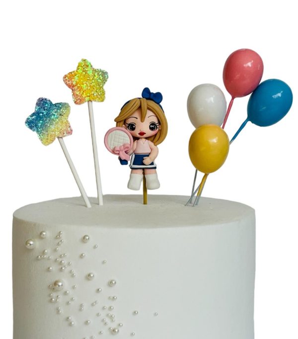 Tennis Taarttopper Meisje - Cake Decoratie - Afbeelding 2
