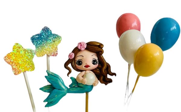 Kawaii Zeemeermin Taarttopper - Cake Decoratie Feestversiering
