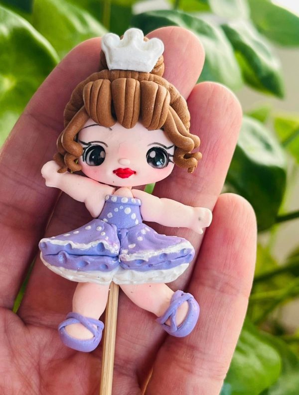Ballerina Taarttopper Paars Ballet Danseres - Afbeelding 2