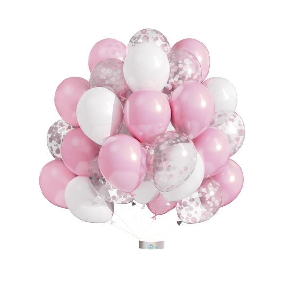 50 Stuks Roze Latex Ballonnen Helium Confetti