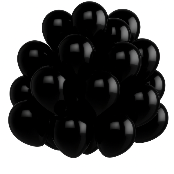 Latex Ballonnen Zwart Helium Confetti